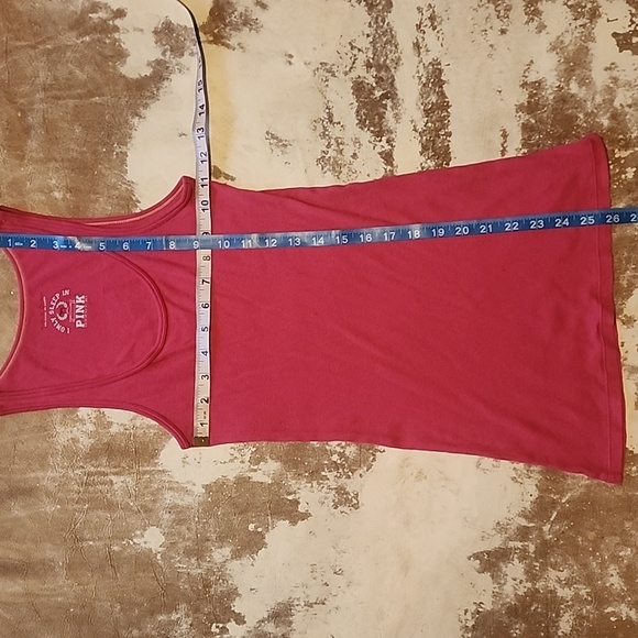 Pink VS I Only Sleep In Pink Ribbed Racerback Tank Top. Size: S - Picture 8 of 8